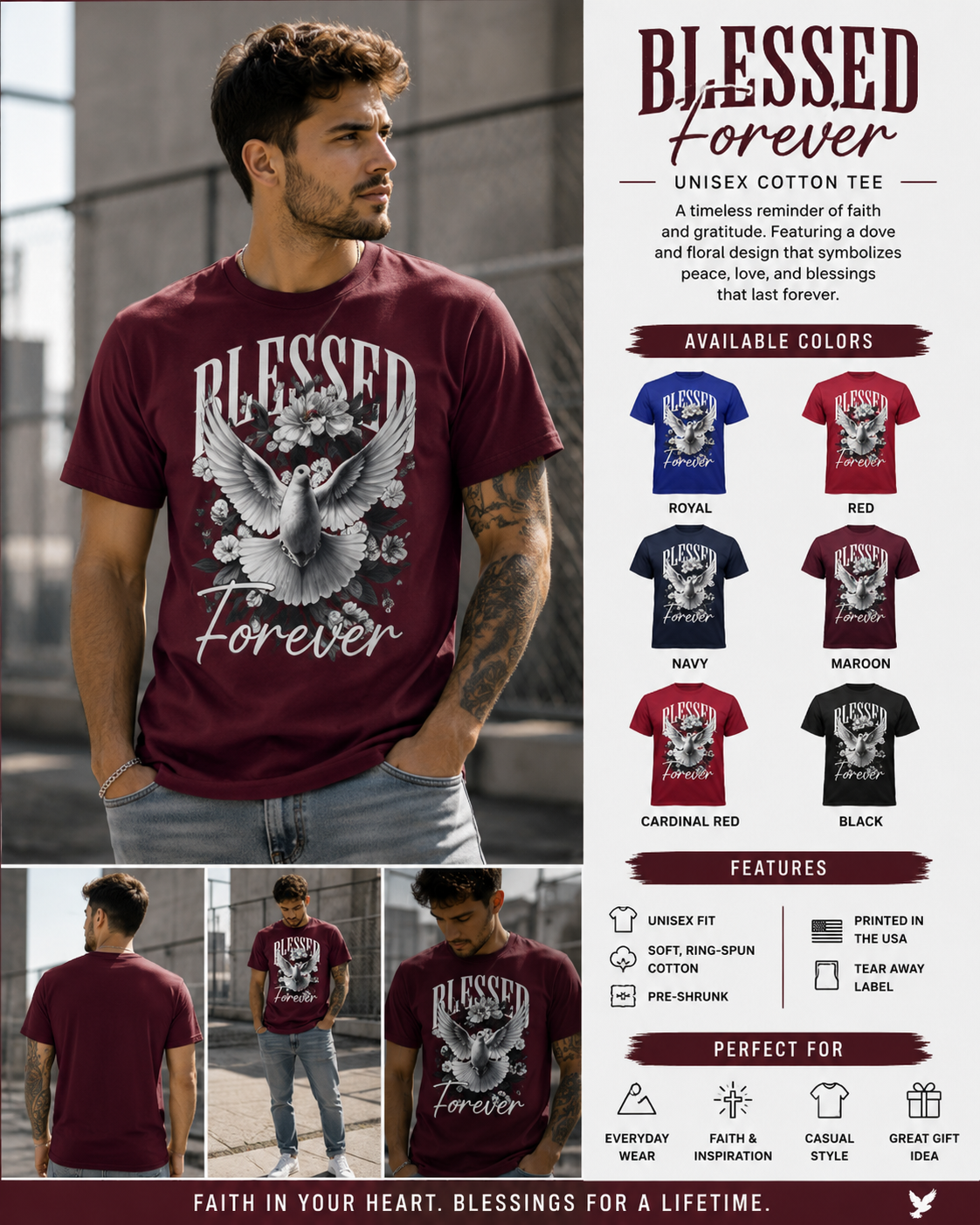 Blessed Forever Dove Graphic T-Shirt